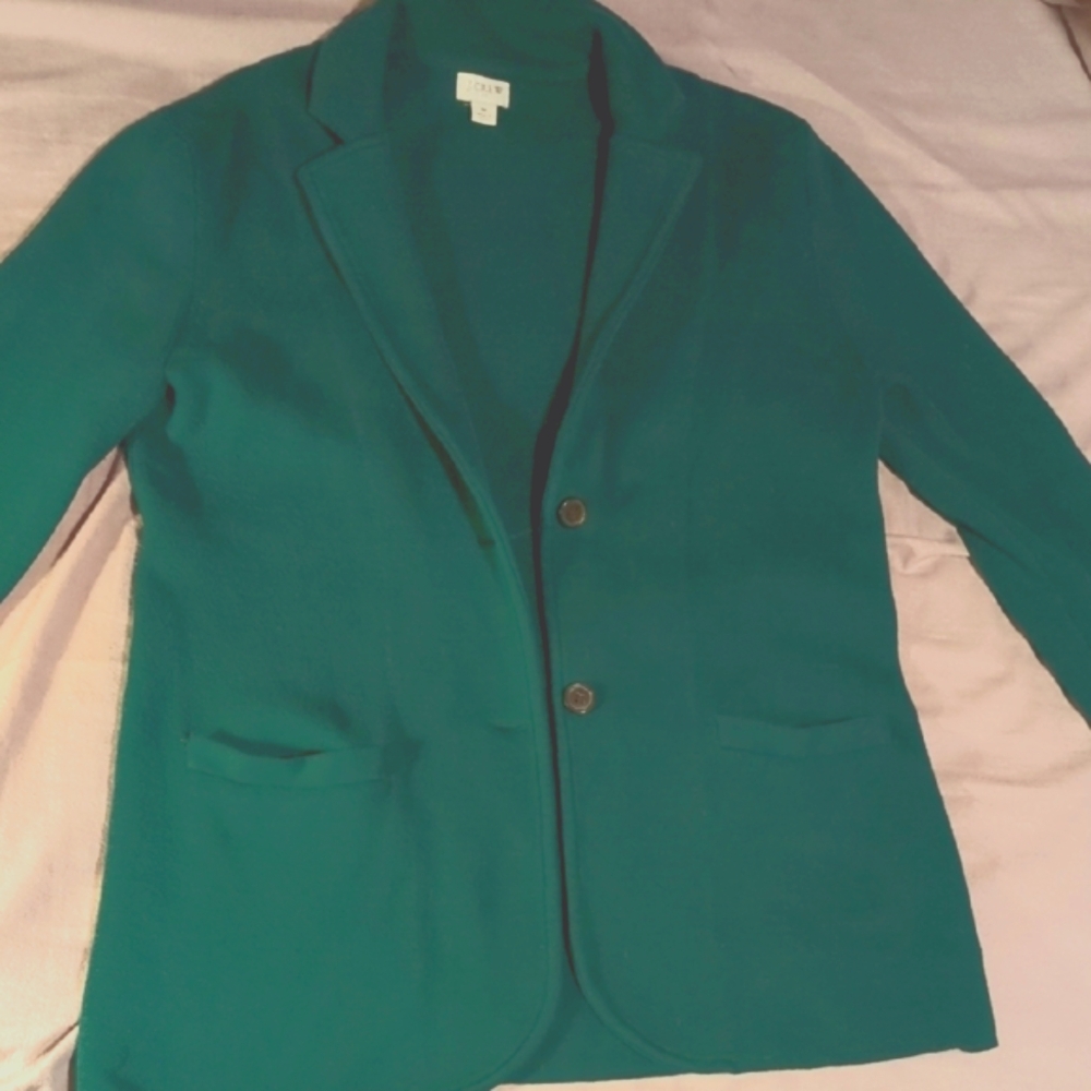 Emerald Green Sweater Blazer J. Crew